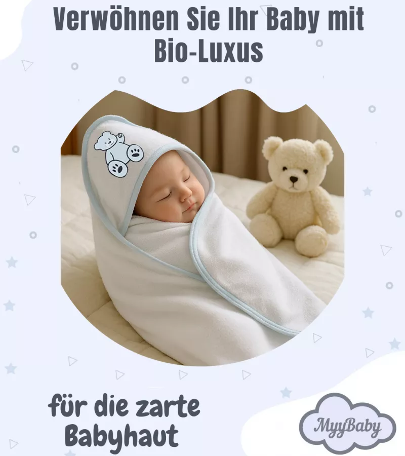 Kapuzenbadetuch und Waschhandschuh für Jungen