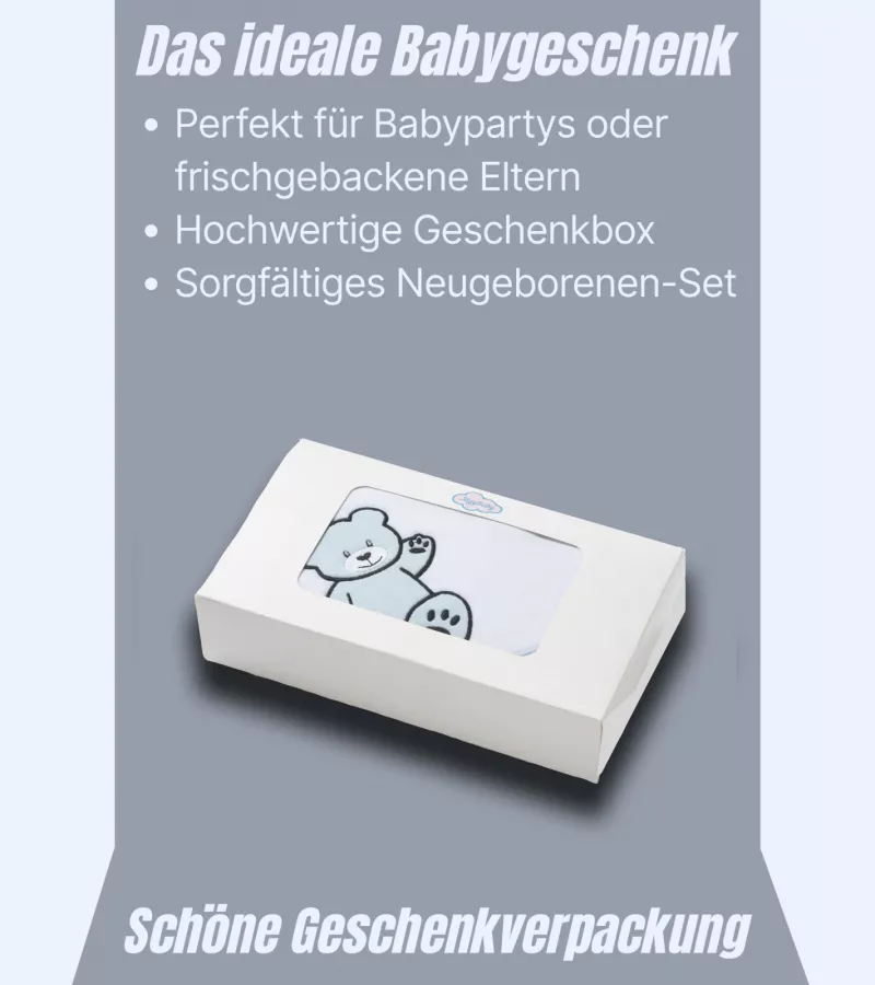 Kapuzenbadetuch und Waschhandschuh für Jungen