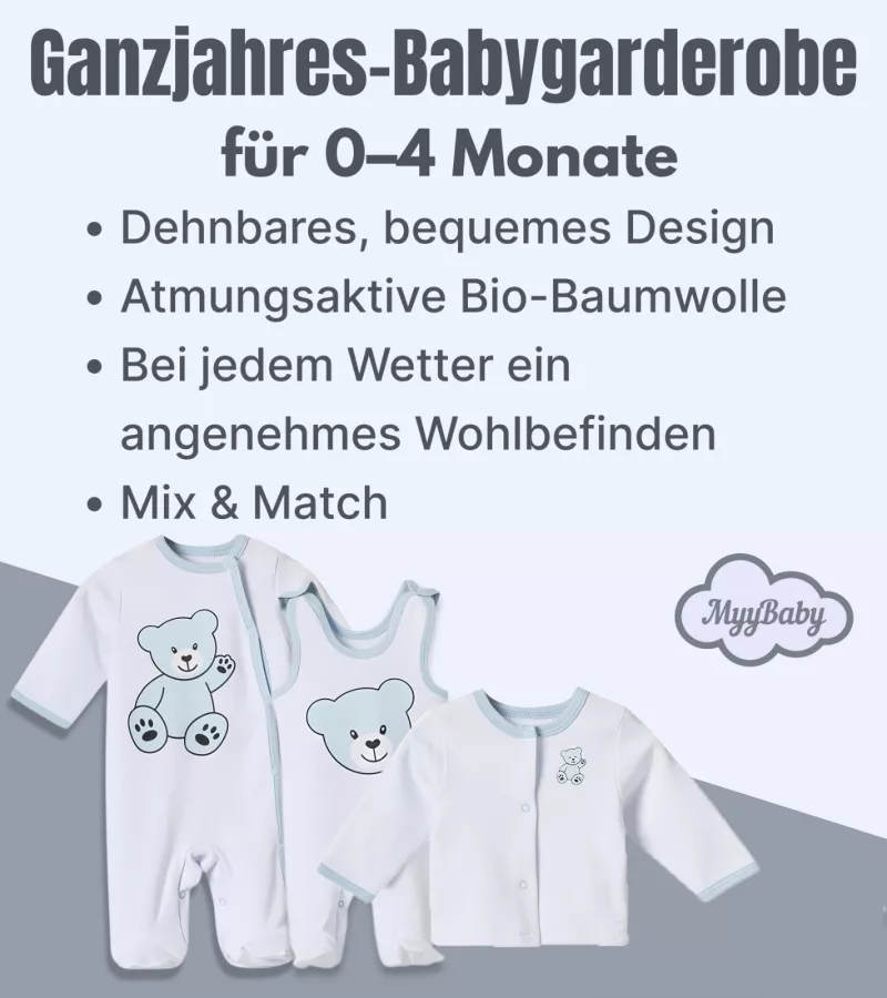 Strampler-Set mit Cardigan für Jungen
