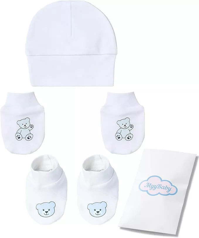 Mütze, Fäustlinge und Füßlinge für Jungen