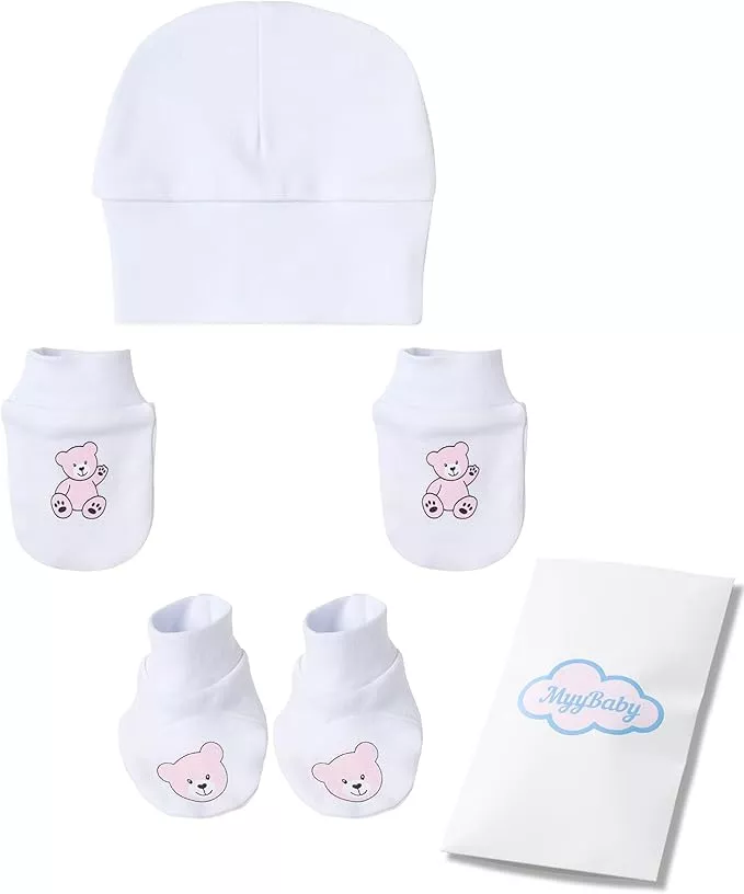 Mütze, Fäustlinge und Füßlinge für Mädchen