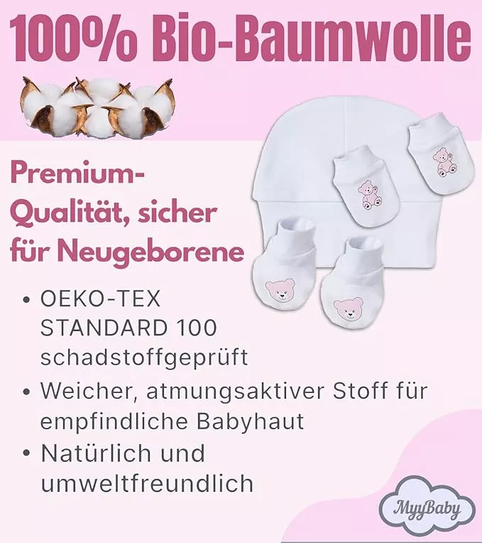 Mütze, Fäustlinge und Füßlinge für Mädchen